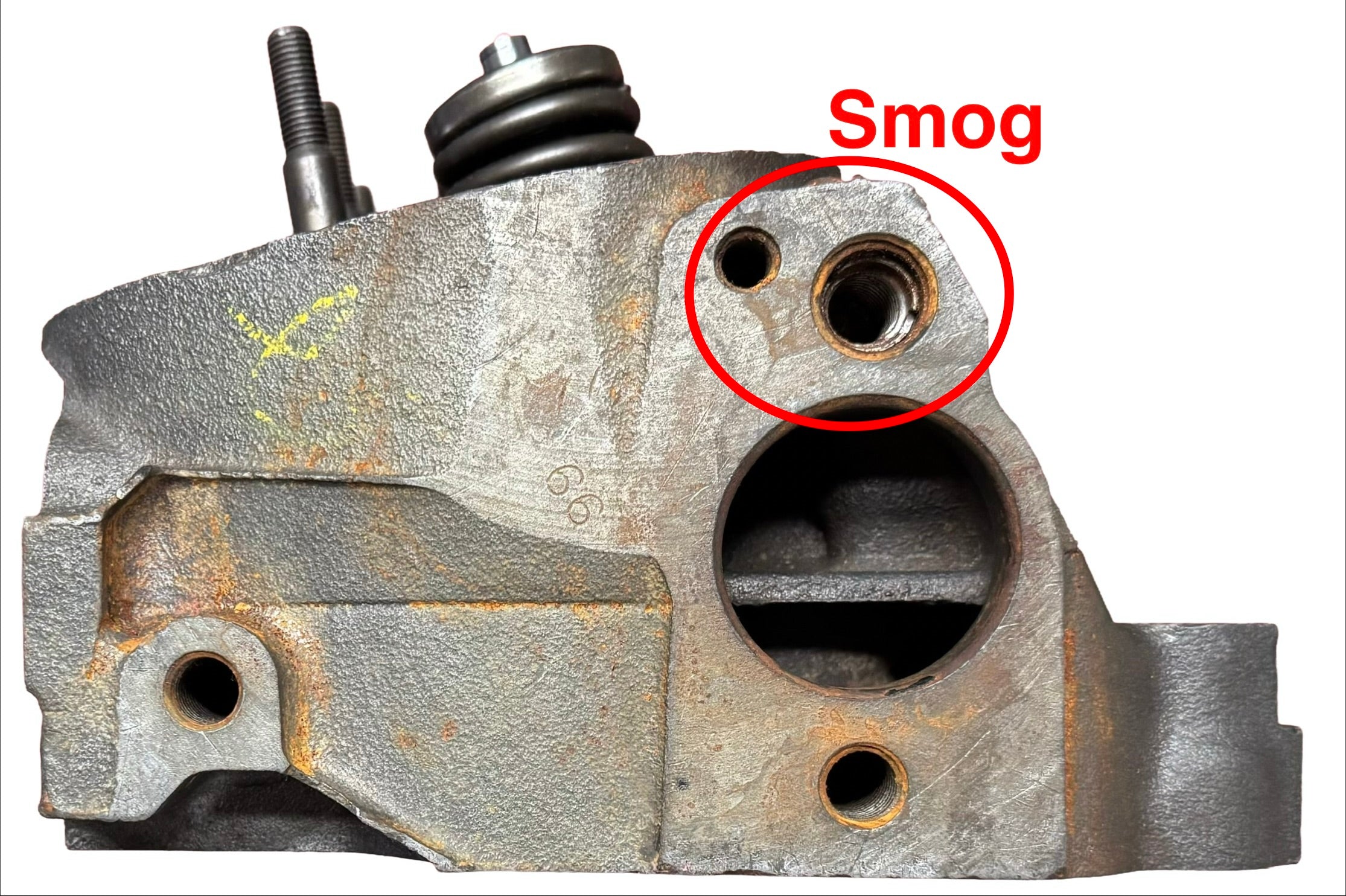 1968-78 Ford 5.0L 302Cu w/SMOG Rebuilt Cylinder Head Casting # D7OE-DC